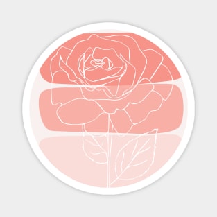 Abstract Botanical Pink Rose Magnet